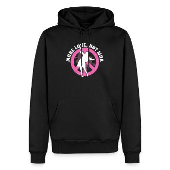 Hippie Peace Zeichen Frieden Blumen Blumenkind - Männer Premium Bio Hoodie - Schwarz - Vorne - Nico (187cm)