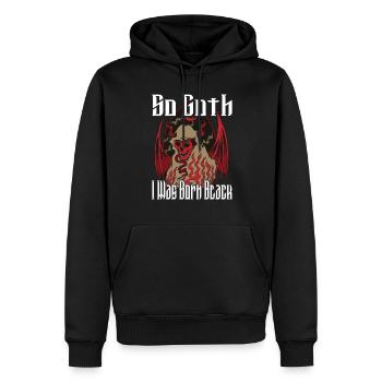Satan Belzébuth Diable Gothique Pentagramme Mystique - Sweat à capuche Premium bio Homme - noir - Devant - Nico (187cm)