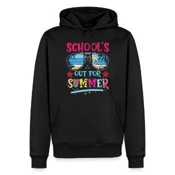 Retro Last Day of School's Out For Summer Teacher - Men’s Premium Organic Hoodie - black - Front - Nico (187cm)
