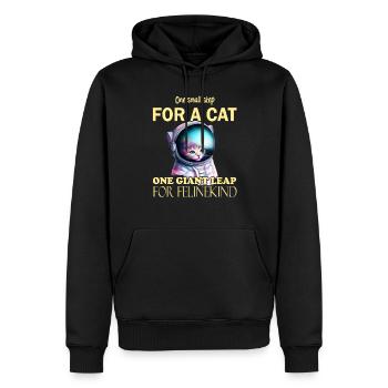 Chat astronaute - Sweat à capuche Premium bio Homme - noir - Devant - Nico (187cm)