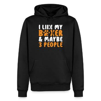 Boxer Hund Geschenke - Männer Premium Bio Hoodie - Schwarz - Vorne - Nico (187cm)