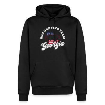 Schweinejagd Georgia Design Für Wildschweinjäger - Männer Premium Bio Hoodie - Schwarz - Vorne - Nico (187cm)