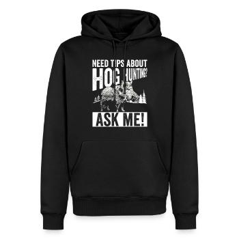 Schweinejagd-design Für - Männer Premium Bio Hoodie - Schwarz - Vorne - Nico (187cm)