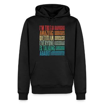 Vintage Diététicien Diététicien Cadeau Rétro - Sweat à capuche Premium bio Homme - noir - Devant - Nico (187cm)