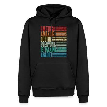 Vintage Doktor Doktorin Geschenk Retro - Männer Premium Bio Hoodie - Schwarz - Vorne - Nico (187cm)