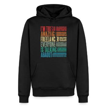 Vintage Freelancer Freelancerin Geschenk Retro - Männer Premium Bio Hoodie - Schwarz - Vorne - Nico (187cm)