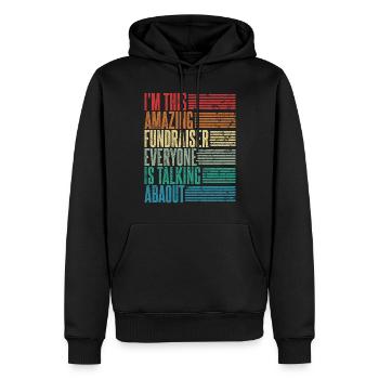 Vintage Donate Fundraiser Cadeau Rétro - Sweat à capuche Premium bio Homme - noir - Devant - Nico (187cm)