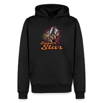 Stehen Sie Im Mittelpunkt Mit Unserem Super - Männer Premium Bio Hoodie - Schwarz - Vorne - Nico (187cm)