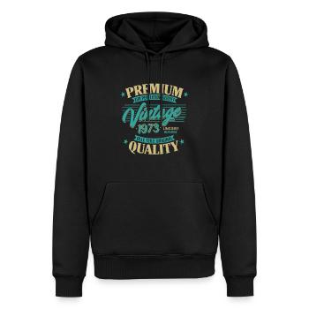 Vintage 1973 Geburtstag Sprüche "Limitierte - Männer Premium Bio Hoodie - Schwarz - Vorne - Nico (187cm)
