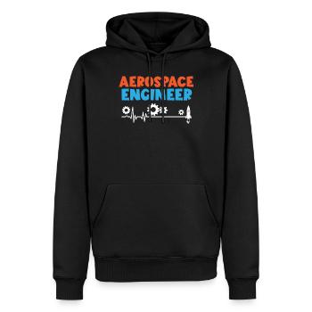 Raumfahrtingenieur Ingénieur aérospatial Heartbeat - Sweat à capuche Premium bio Homme - noir - Devant - Nico (187cm)