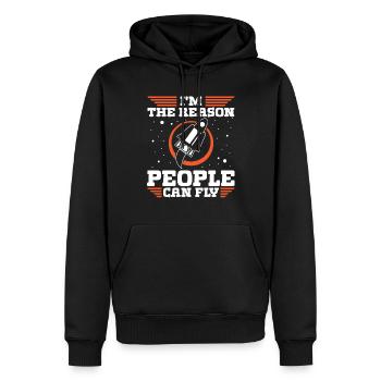 Luft- und Raumfahrtingenieur Reason People Can Fly - Männer Premium Bio Hoodie - Schwarz - Vorne - Nico (187cm)