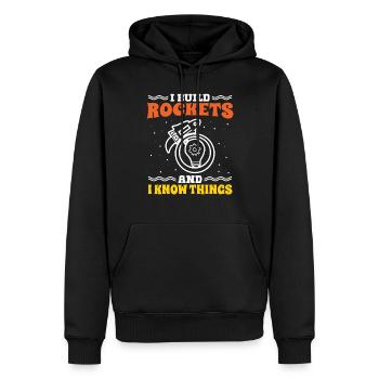 Aerospace Engineer Build Rockets And I Know Things - Men’s Premium Organic Hoodie - black - Front - Nico (187cm)