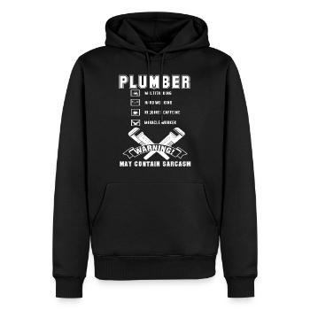 Plumber Plumber Hard Working - Men’s Premium Organic Hoodie - black - Front - Nico (187cm)