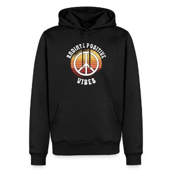 Hippie Peace Sign Peace Flowers Flower Child - Sweat à capuche Premium bio Homme - noir - Devant - Nico (187cm)
