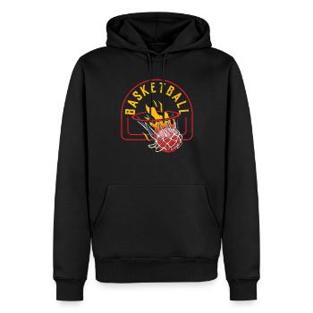 Entraîneur de basket-ball Équipe de joueurs de basket-ball - Sweat à capuche Premium bio Homme - noir - Devant - Nico (187cm)