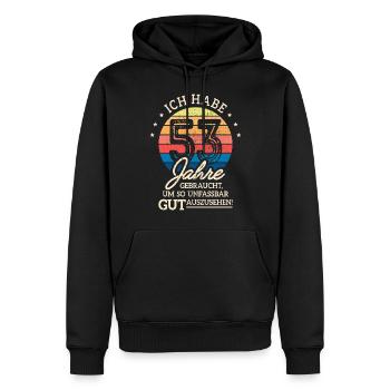 53. Geburtstag Geschenk Habe 53 Jahre Gebraucht - Männer Premium Bio Hoodie - Schwarz - Vorne - Nico (187cm)