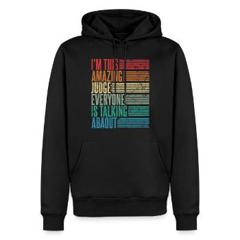 Vintage Richter Richterin Geschenk Retro - Männer Premium Bio Hoodie - Schwarz - Vorne - Nico (187cm)