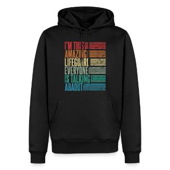 Lifeguard Lifeguard Lifeguard Cadeau Rétro - Sweat à capuche Premium bio Homme - noir - Devant - Nico (187cm)
