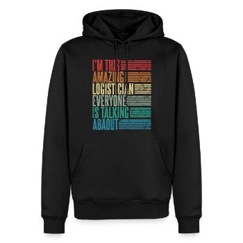 Vintage Logistiker Logistikerin Geschenk Retro - Männer Premium Bio Hoodie - Schwarz - Vorne - Nico (187cm)