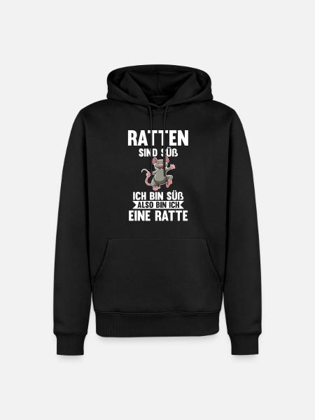 Nagetier Ratte Ratten - Männer Premium Bio Hoodie - Schwarz