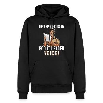 Camping Scoutmaster - Drôle de chef scout - Sweat à capuche Premium bio Homme - noir - Devant - Nico (187cm)