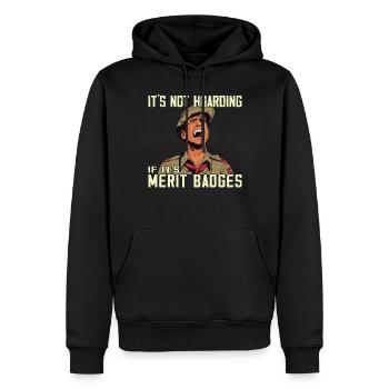 Camping Scoutmaster - Drôle de chef scout - Sweat à capuche Premium bio Homme - noir - Devant - Nico (187cm)
