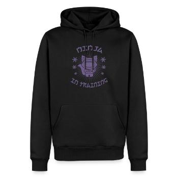 Ninja katze Ninja in Training - Männer Premium Bio Hoodie - Schwarz - Vorne - Nico (187cm)