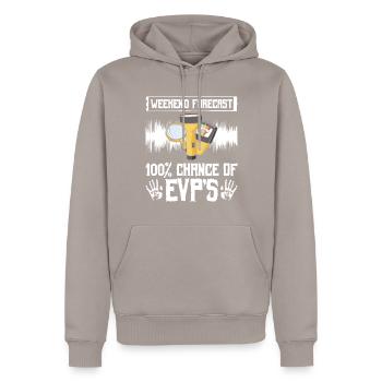 Paranormales Ermittlerdesign Für Paranormale - Men’s Premium Organic Hoodie - taupe - Front - Nico (187cm)