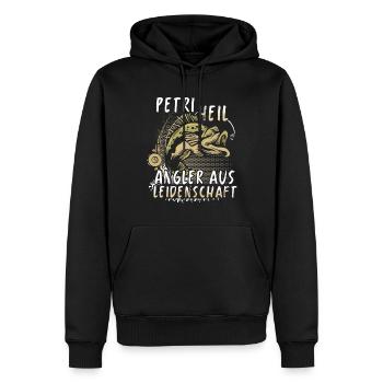 Angeln Geschenk Fischer Angler Petri Heil Rute - Männer Premium Bio Hoodie - Schwarz - Vorne - Nico (187cm)