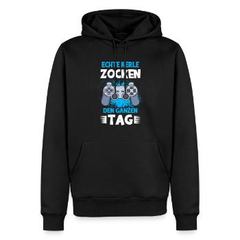 Zocker Geschenk Junge Gamer Controller Zocken - Männer Premium Bio Hoodie - Schwarz - Vorne - Nico (187cm)