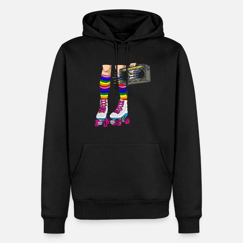Inline Skate Geschenk Rollerskates Roller 70er - Männer Premium Bio Hoodie - Schwarz
