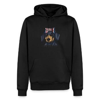 Teckel Cadeau Dixie Viennese Doxie Teckel - Sweat à capuche Premium bio Homme - noir - Devant - Nico (187cm)