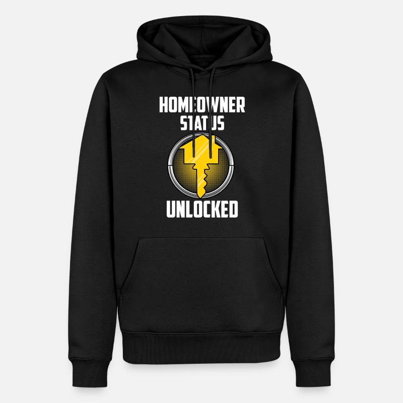 Statut de propriétaire déverrouillé - Sweat à capuche Premium bio Homme - noir