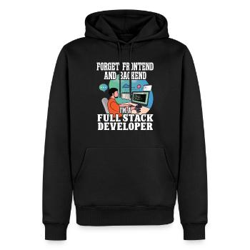 Softwareentwickler Full Stack Developer Coder Geek - Männer Premium Bio Hoodie - Schwarz - Vorne - Nico (187cm)