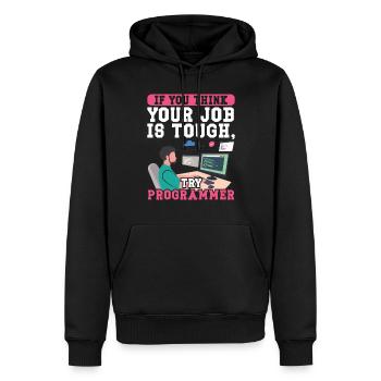 Software Developer Try Programmer Programmer - Men’s Premium Organic Hoodie - black - Front - Nico (187cm)