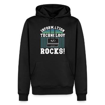 Softwareentwickler Information Technology Rocks - Männer Premium Bio Hoodie - Schwarz - Vorne - Nico (187cm)