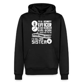 Security Officer Security Officer Hard Work - Men’s Premium Organic Hoodie - black - Front - Nico (187cm)