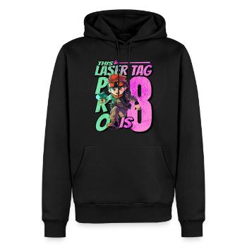 Finally 8 years old – Lasertag birthday - Men’s Premium Organic Hoodie - black - Front - Nico (187cm)