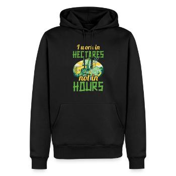 Ich Arbeite In Hektar Nicht In Stunden Bauern - Männer Premium Bio Hoodie - Schwarz - Vorne - Nico (187cm)