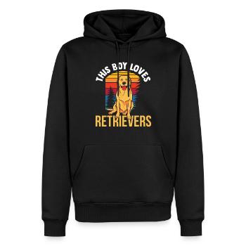 Dieser Junge Liebt Retriever Retrievers Hund - Männer Premium Bio Hoodie - Schwarz - Vorne - Nico (187cm)