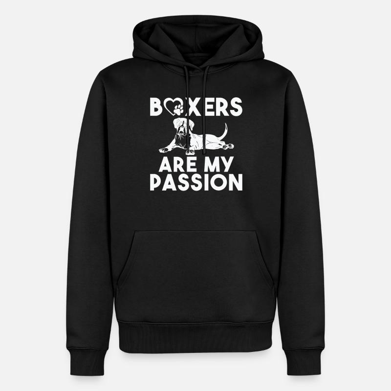 Boxer Hund Geschenke - Männer Premium Bio Hoodie - Schwarz