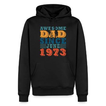 1973 Chemise de 50e anniversaire de style rétro - Sweat à capuche Premium bio Homme - noir - Devant - Nico (187cm)