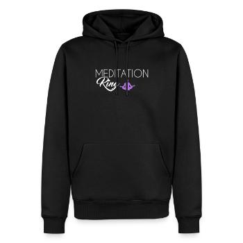Roi de la méditation - Sweat à capuche Premium bio Homme - noir - Devant - Nico (187cm)