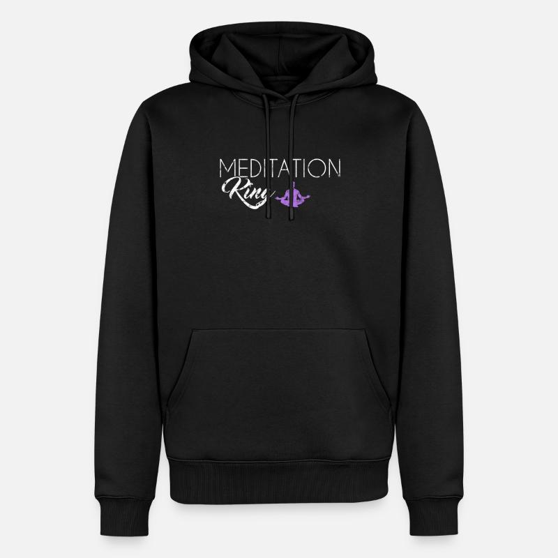 Roi de la méditation - Sweat à capuche Premium bio Homme - noir