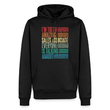 Vintage Sales Rep Gift Retro - Men’s Premium Organic Hoodie - black - Front - Nico (187cm)