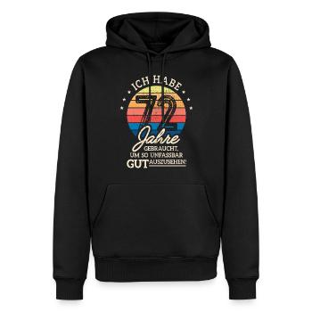 72. Geburtstag Geschenk Habe 72 Jahre Gebraucht - Männer Premium Bio Hoodie - Schwarz - Vorne - Nico (187cm)