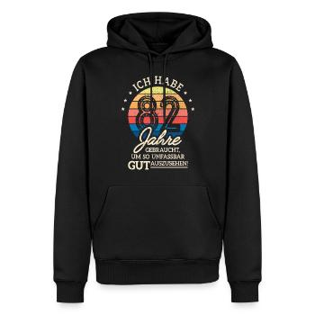 82. Geburtstag Geschenk Habe 82 Jahre Gebraucht - Männer Premium Bio Hoodie - Schwarz - Vorne - Nico (187cm)