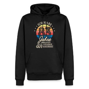 83. Geburtstag Geschenk Habe 83 Jahre Gebraucht - Männer Premium Bio Hoodie - Schwarz - Vorne - Nico (187cm)