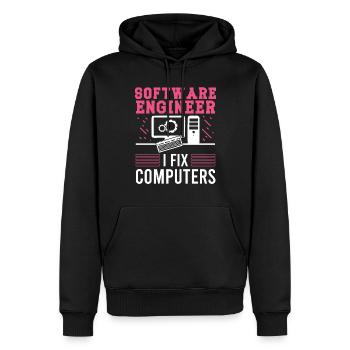 Softwareentwickler Software Engineer Fix Computers - Männer Premium Bio Hoodie - Schwarz - Vorne - Nico (187cm)