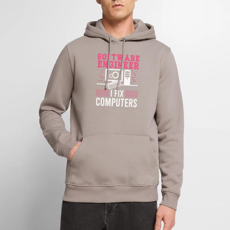 Softwareentwickler Software Engineer Fix Computers Männer Premium Bio Hoodie